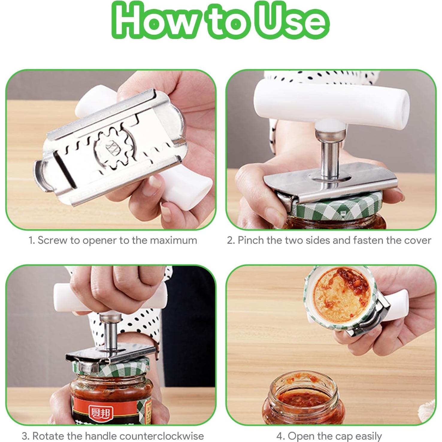 Abridor de Tarros HooYiYuuX 2 Pcs Ajustable Acero Inoxidable