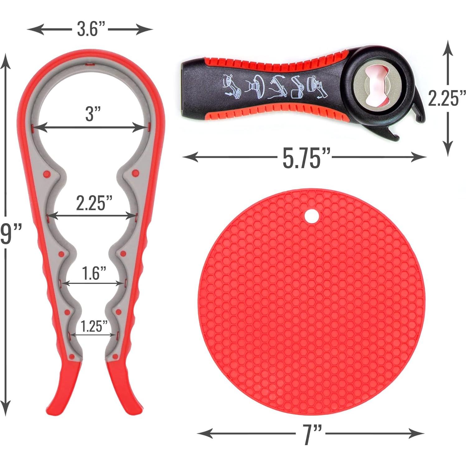 Kit Abre Frascos Universal 3 Piezas HealthSmart - Antideslizante
