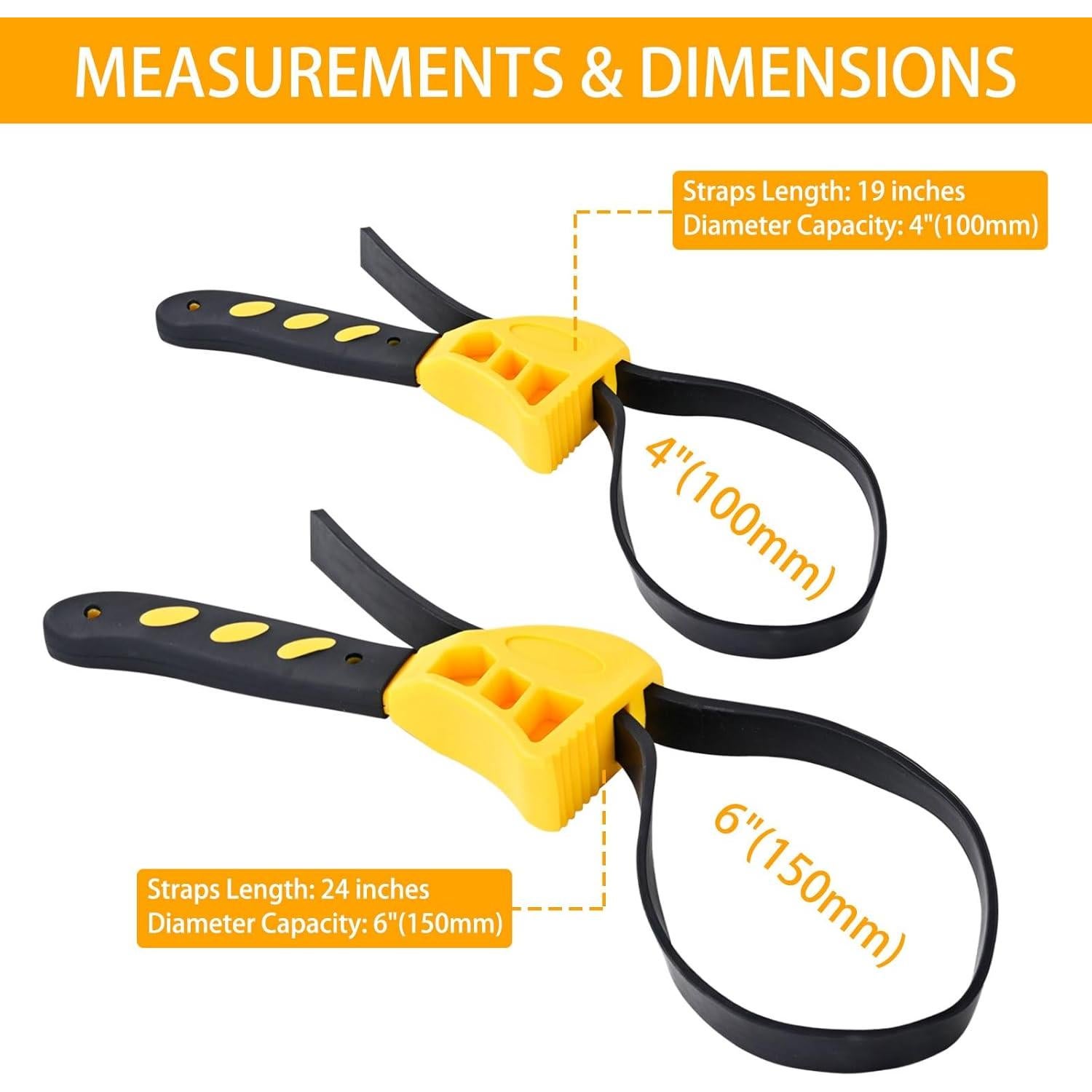 Juego de Llave de Correa de Goma Supuse 2 Piezas 60.96 cm