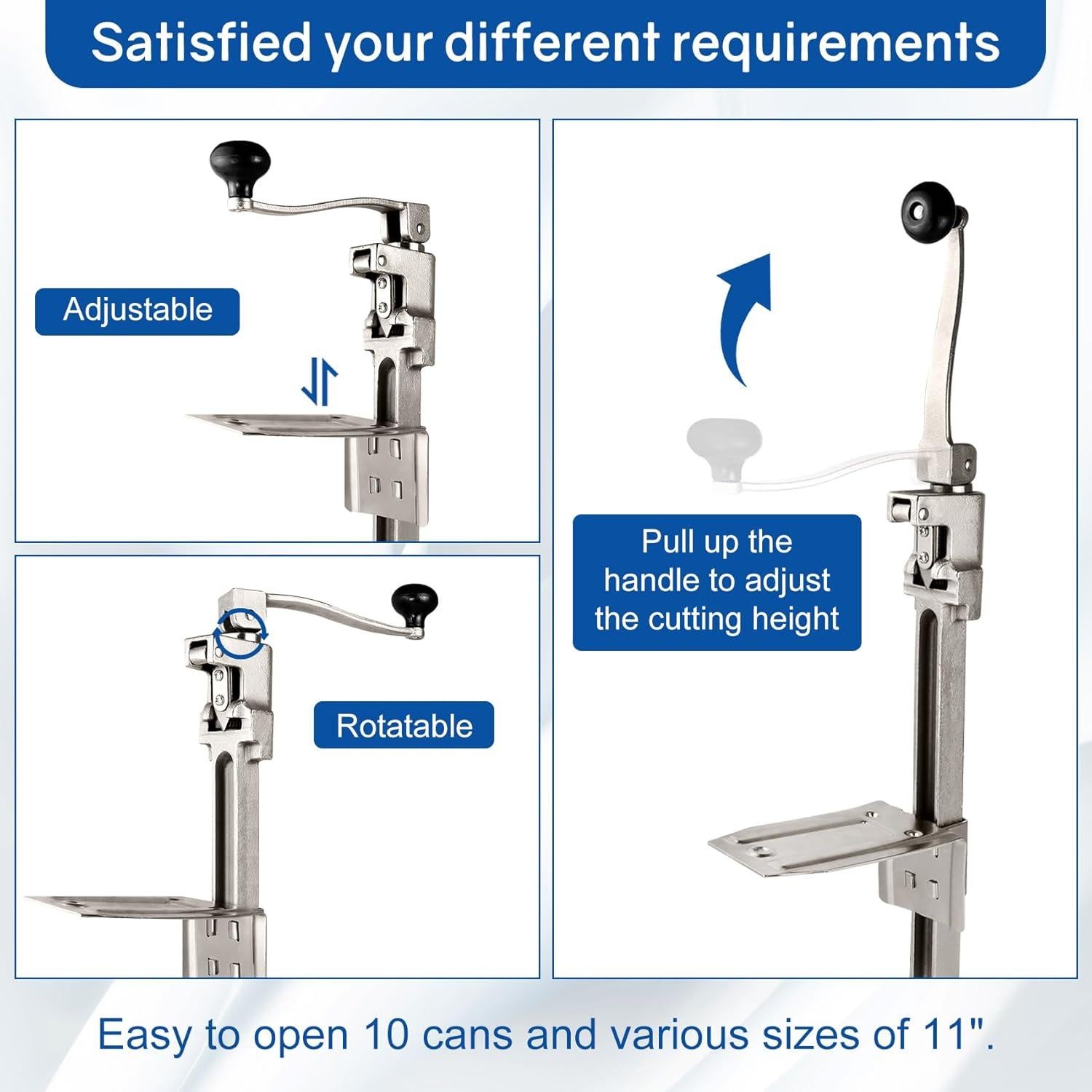 Abrelatas Comercial Lonsge Acero Inoxidable 28 cm Manual