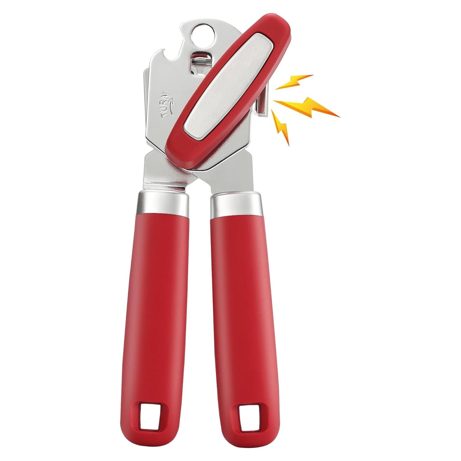 Abrelatas Manual Vayvnt Acero Inoxidable Rojo 4 en 1