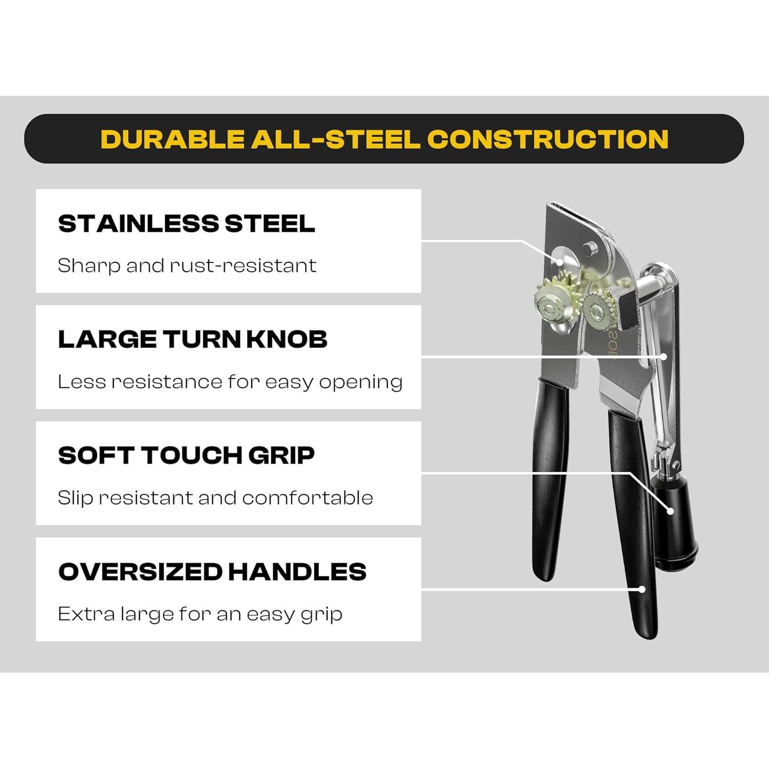 Abrelatas Manual Pesado ShoppingOnBed con Imán y Cuchilla Afilada