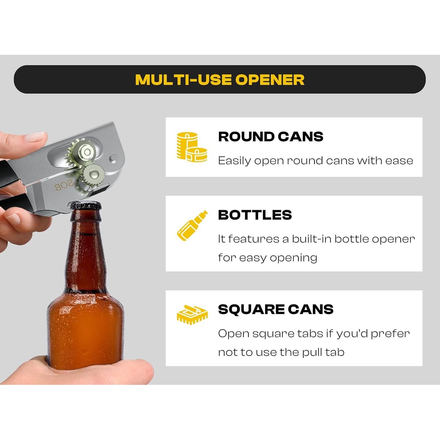 Abrelatas Manual Pesado ShoppingOnBed con Imán y Cuchilla Afilada