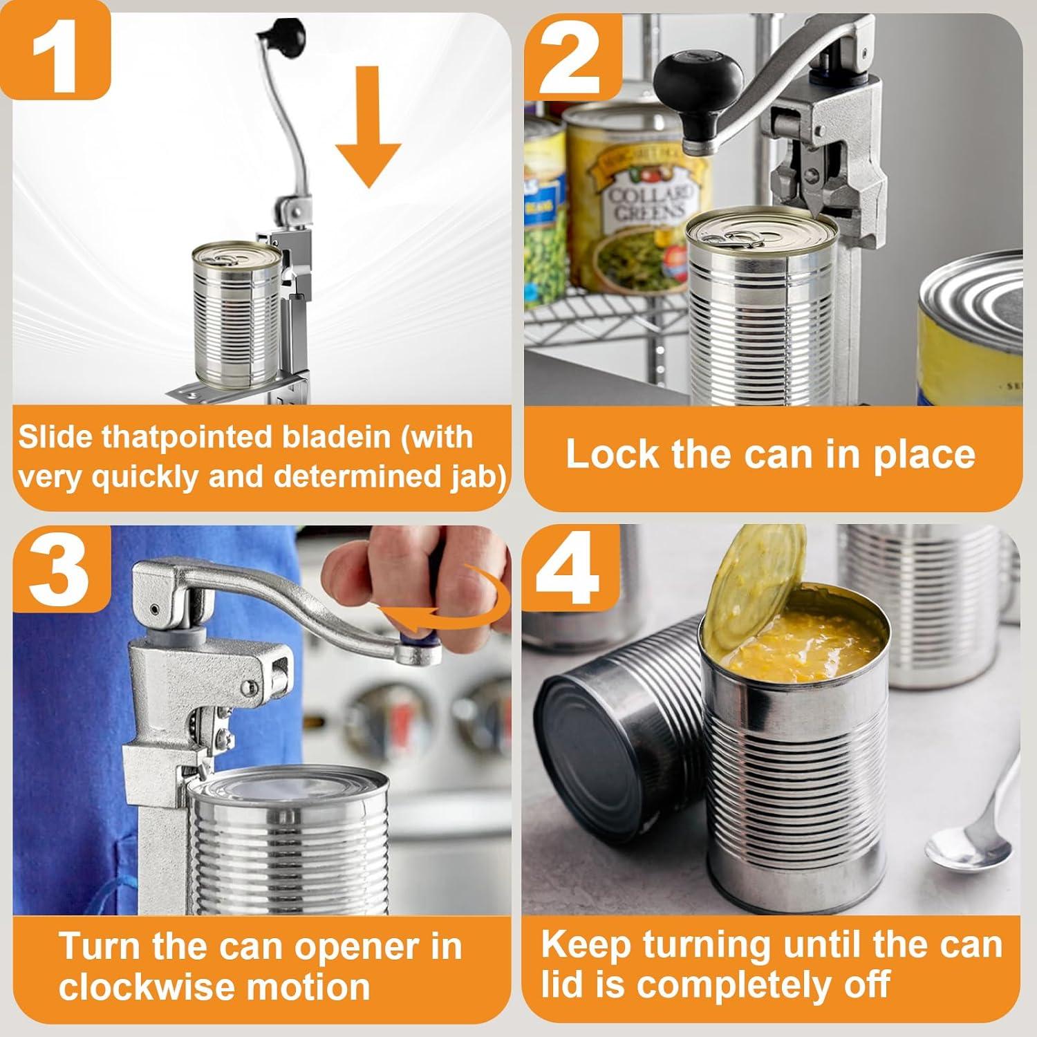 Abrelatas Manual Wadoy de Acero Inoxidable para Latas Altas 27.94 cm