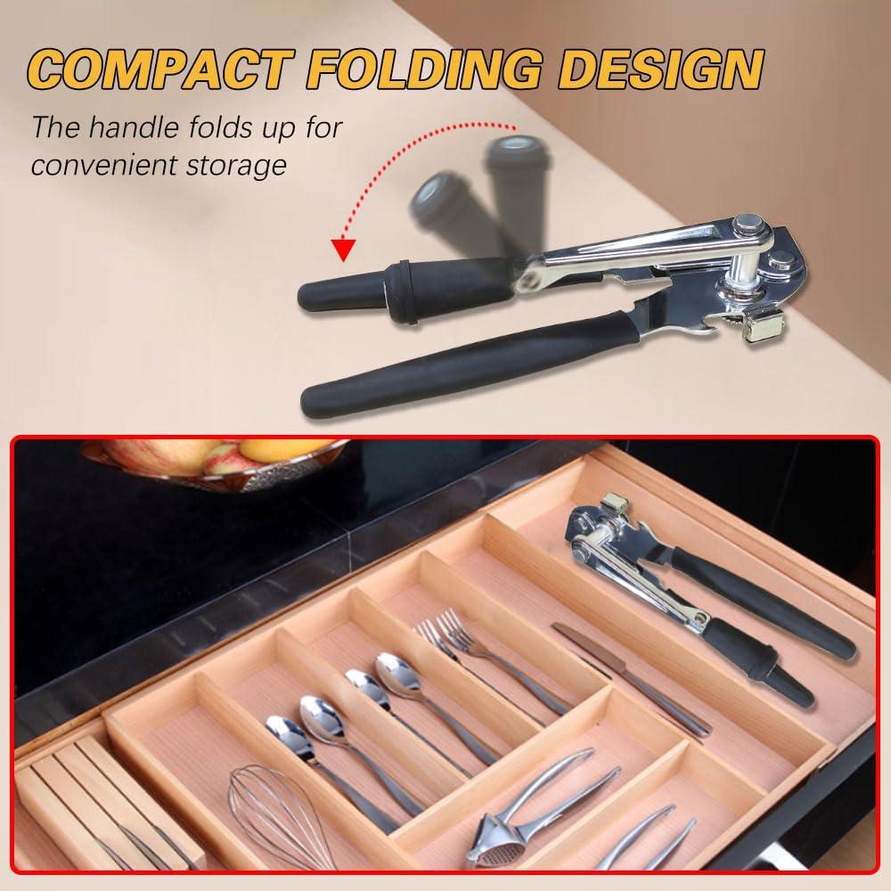 Abrelatas Manual NUFR de Acero Inoxidable con Manivela y Soporte