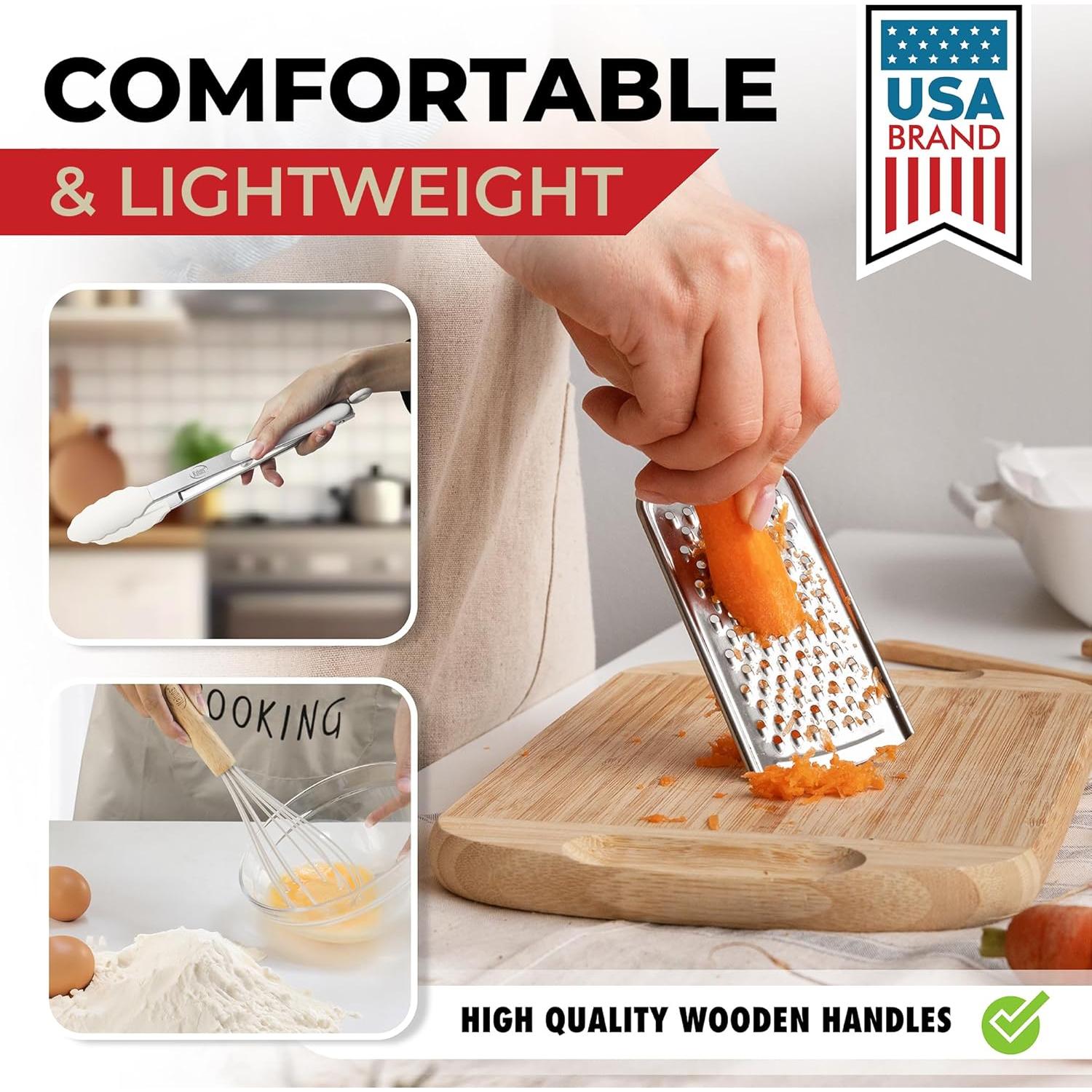 Juego de Utensilios de Cocina Kaluns 50 Piezas Silicona Madera