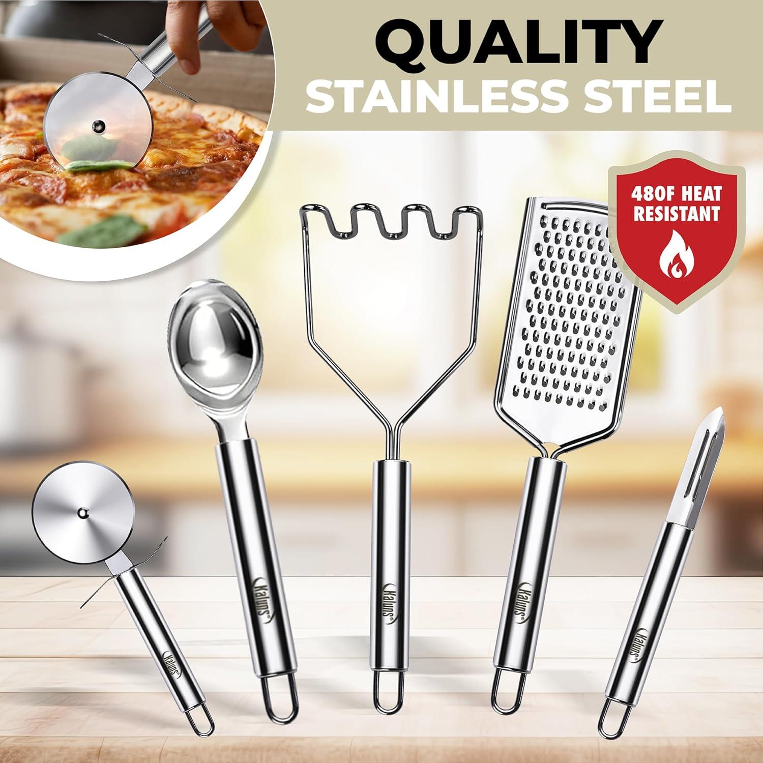 Juego de Utensilios de Cocina Kaluns 50 Piezas Silicona Madera