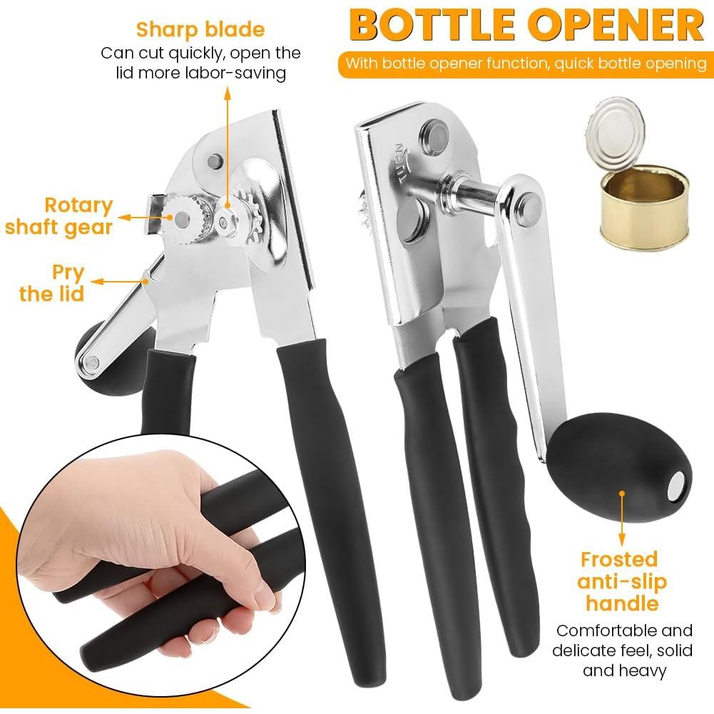 Abrelatas de Acero Inoxidable HONUTIGE con Mango Giratorio 360°