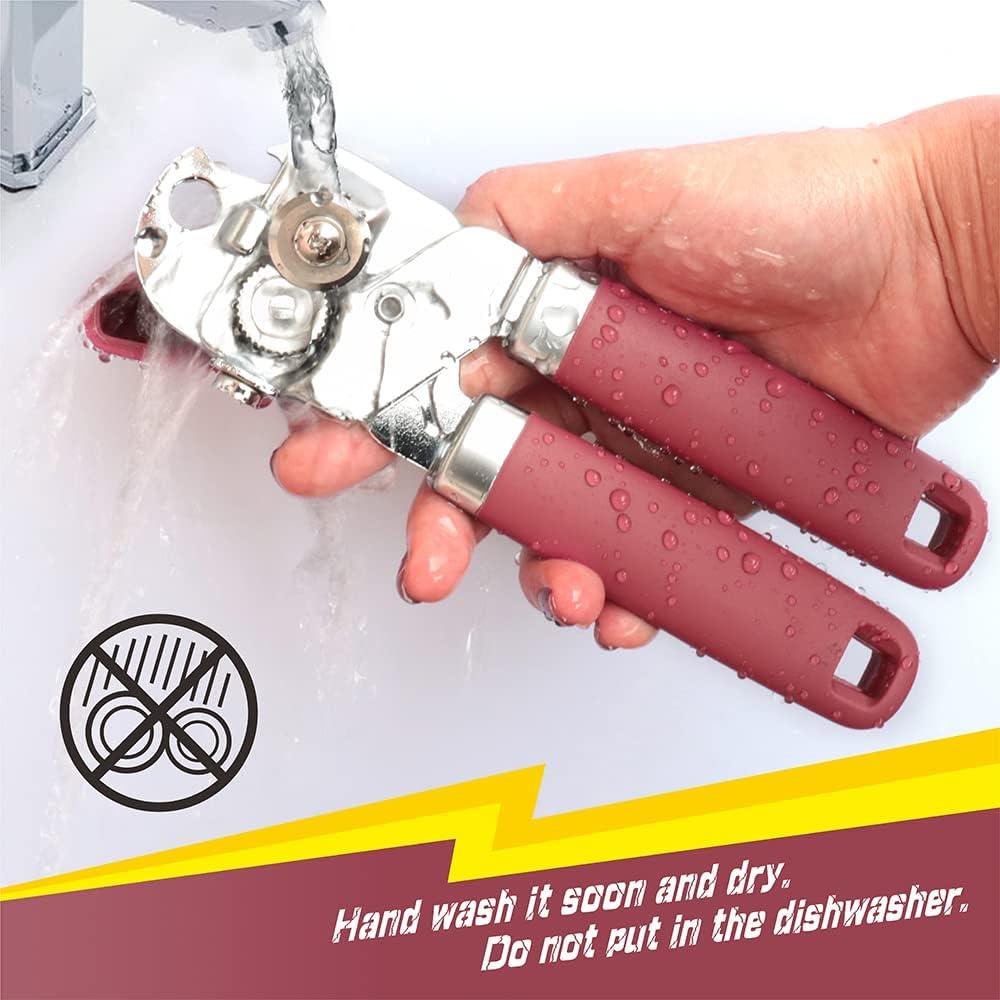 Abridor de Latas Manual PrinChef Rojo con Imán y Cuchilla Afilada