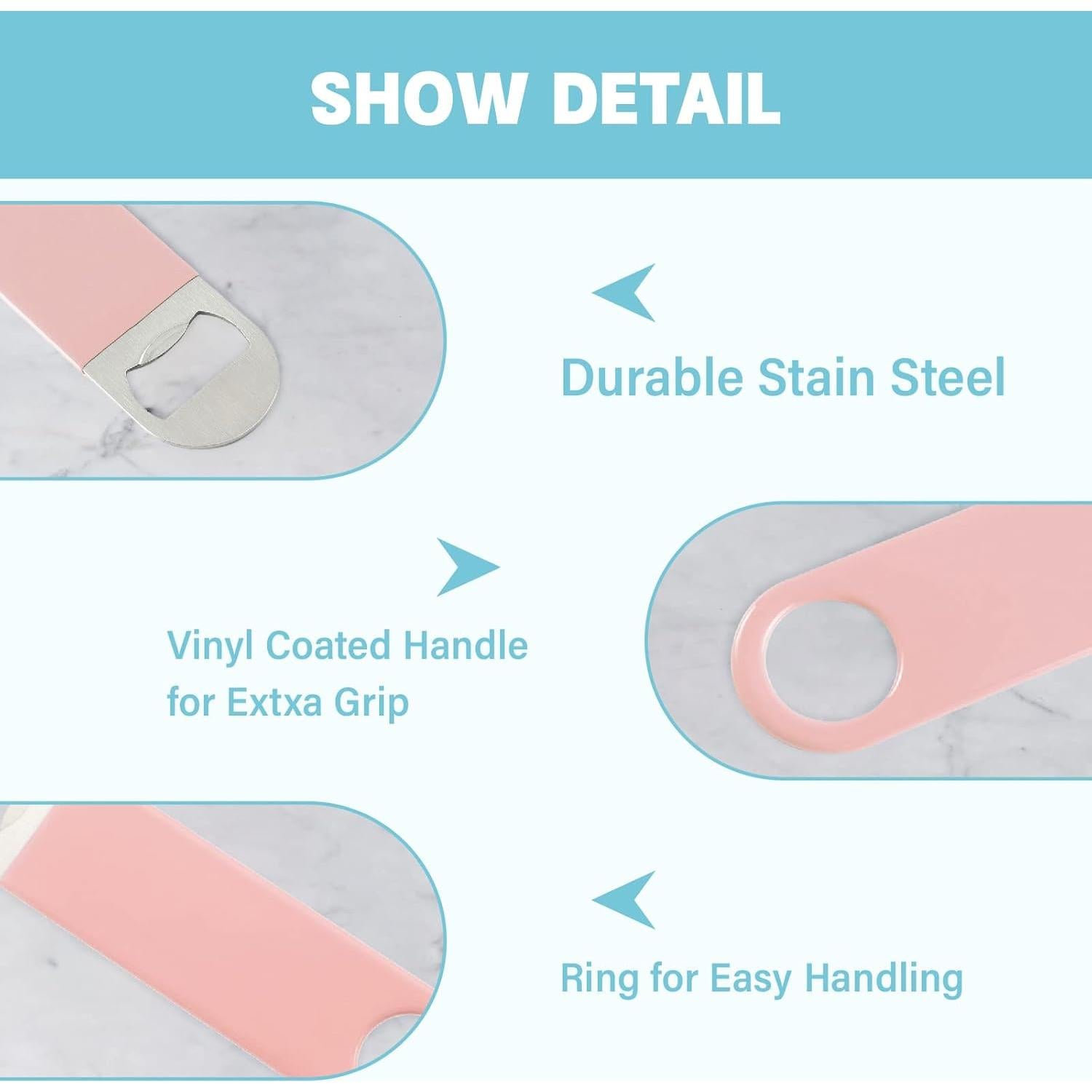 Paquete de 3 Abrebotellas KTOJOY de Acero Inoxidable 17.8 cm