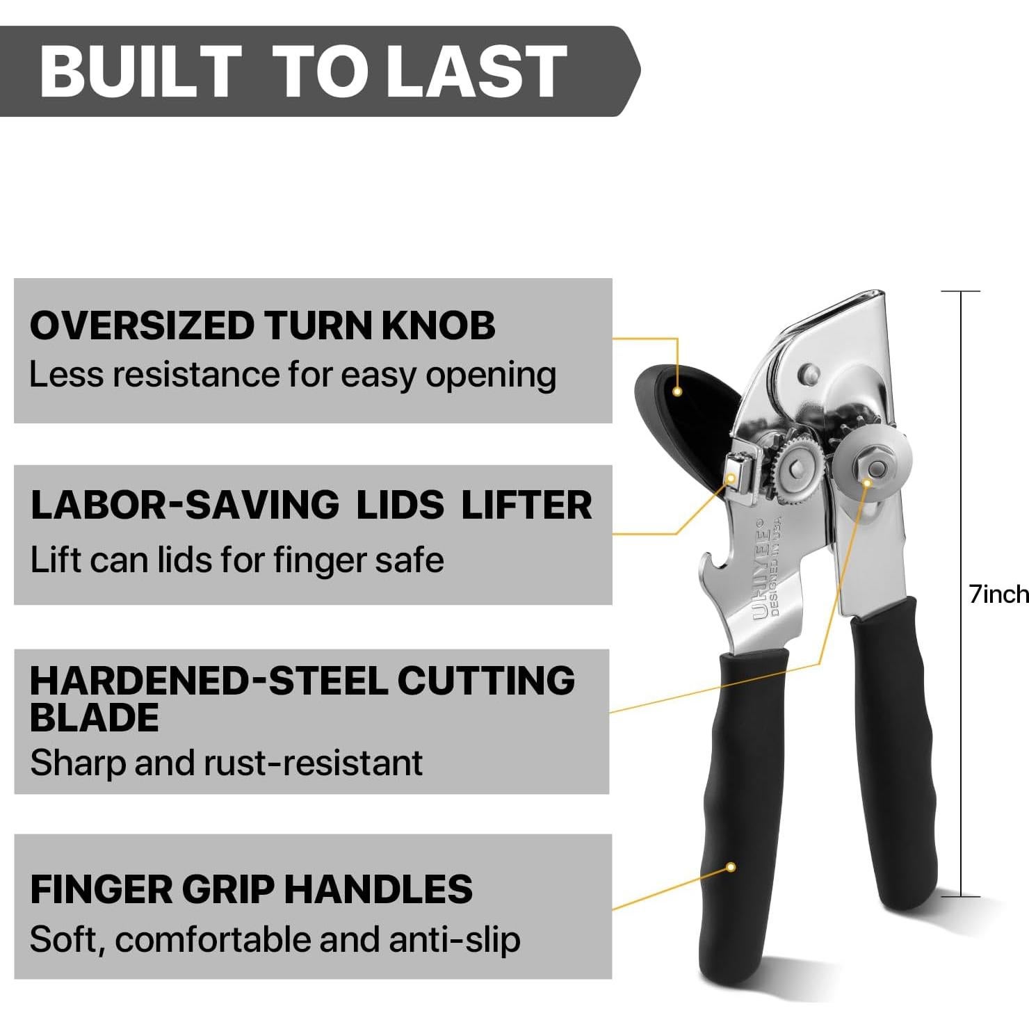 Abrelatas Manual UHIYEE de Acero Inoxidable para Cocina