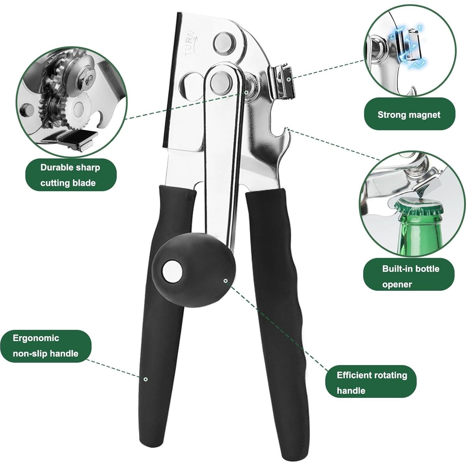 Abrelatas Manual DENENTT Profesional Acero Inoxidable Ergonómico