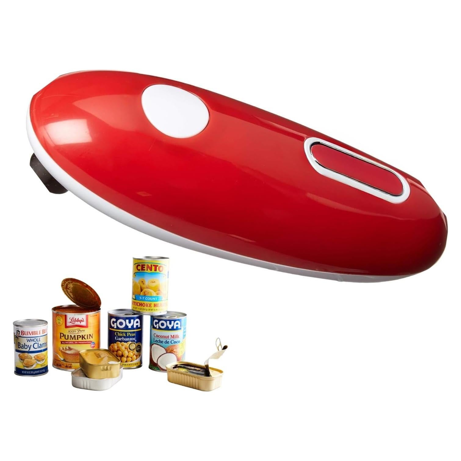 Abrelatas Eléctrico Automático Rojo, Portátil y Seguro para Latas