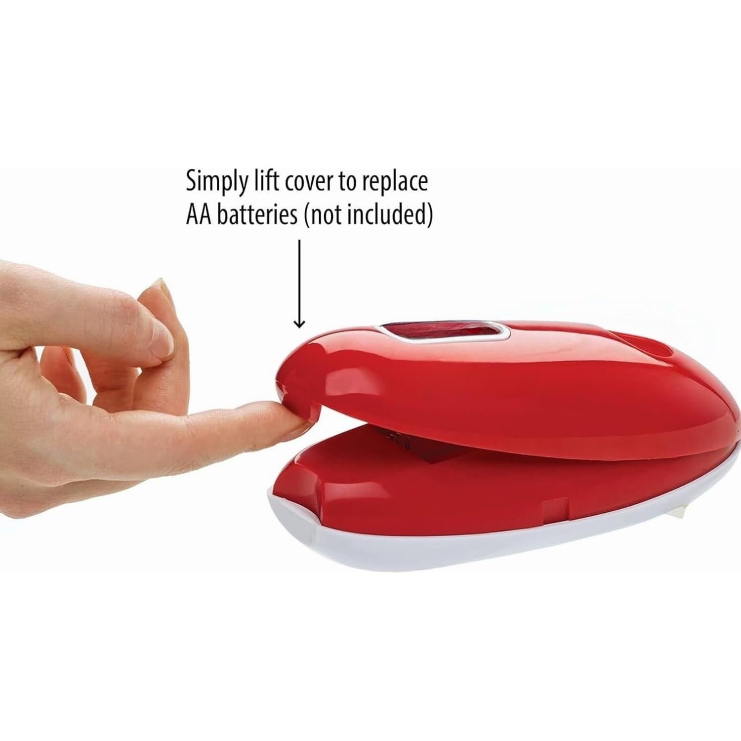 Abrelatas Eléctrico Automático Rojo, Portátil y Seguro para Latas