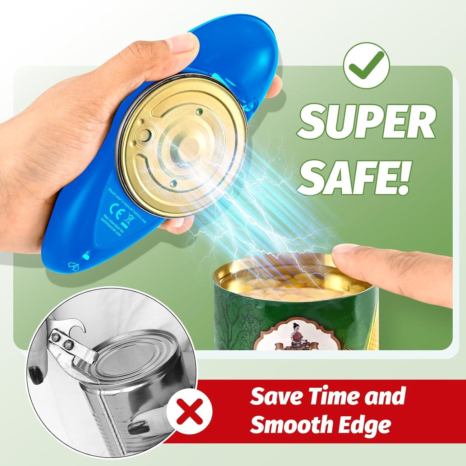 Abrelatas Eléctrico Cvrpaor Automático Azul 60W para Personas Mayores