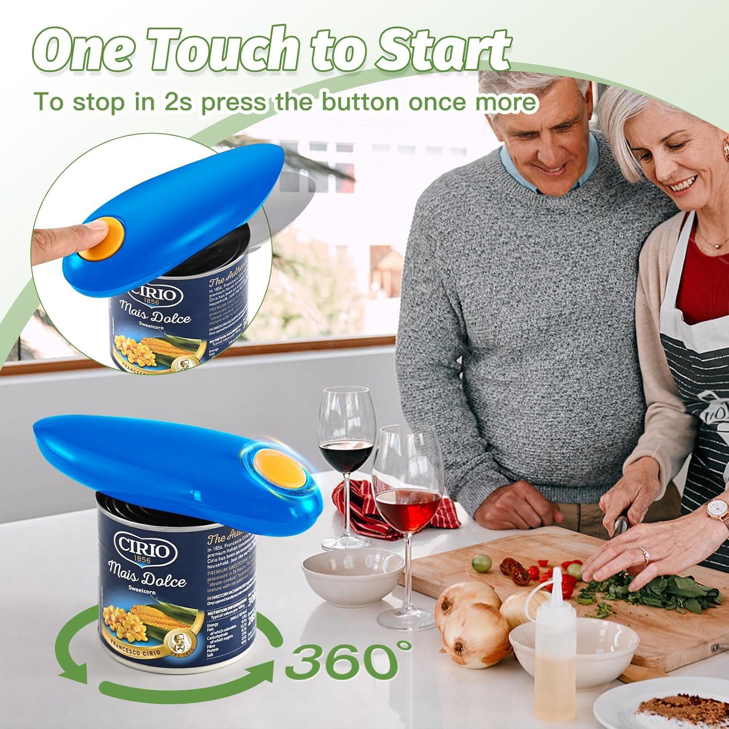 Abrelatas Eléctrico Cvrpaor Automático Azul 60W para Personas Mayores