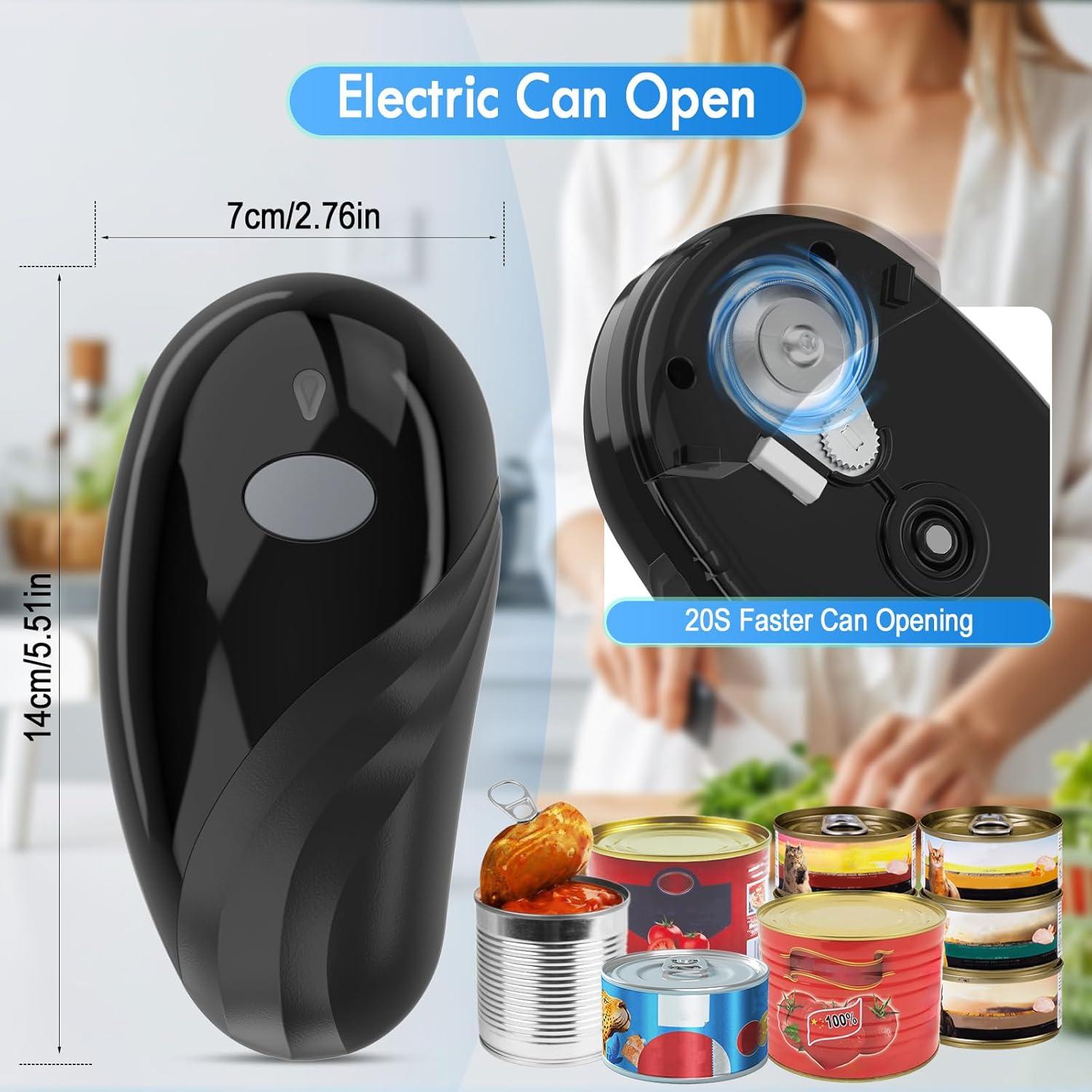 Abrelatas Eléctrico HuiJuKeJi Automático Recargable Negro