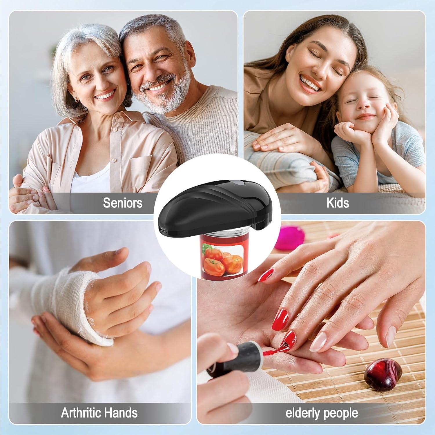 Abrelatas Eléctrico HuiJuKeJi Automático Recargable Negro