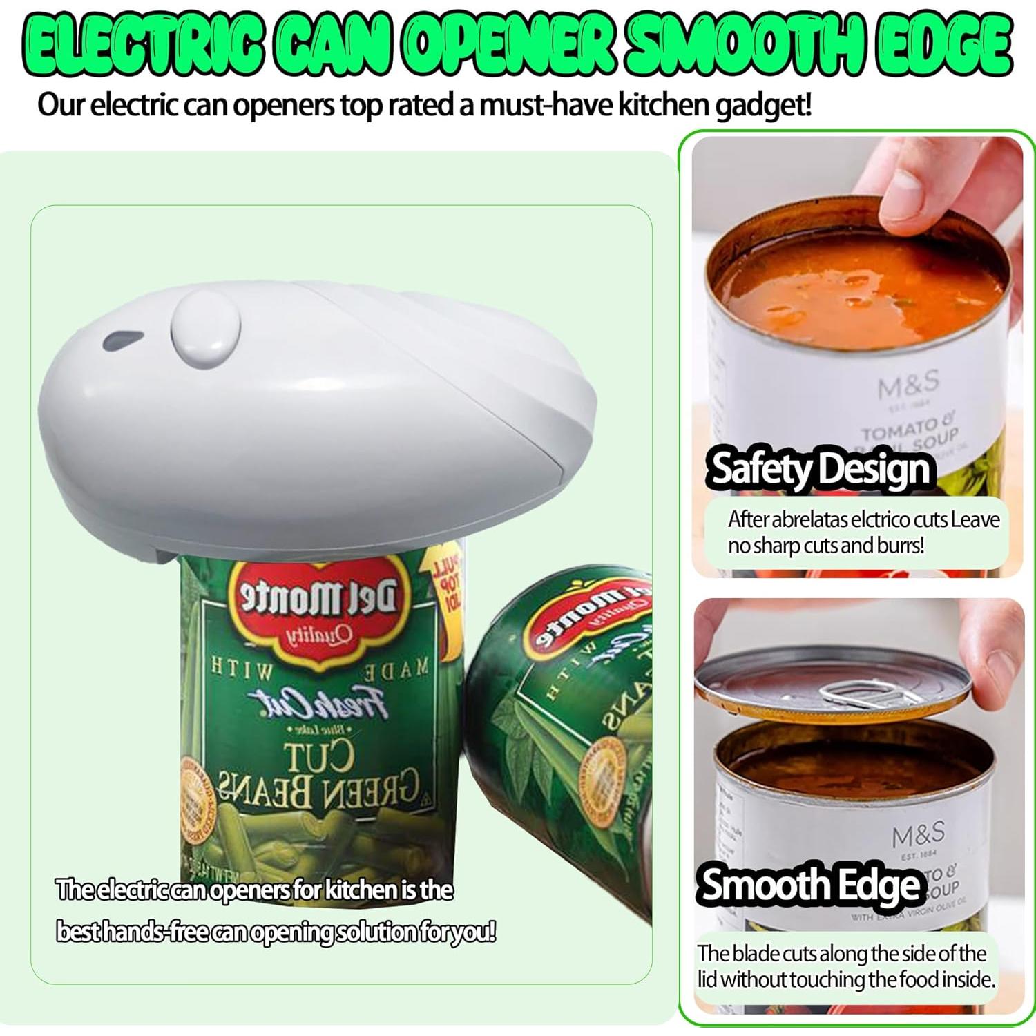 Abrelatas Eléctrico VEMJO Automático Blanco 198g