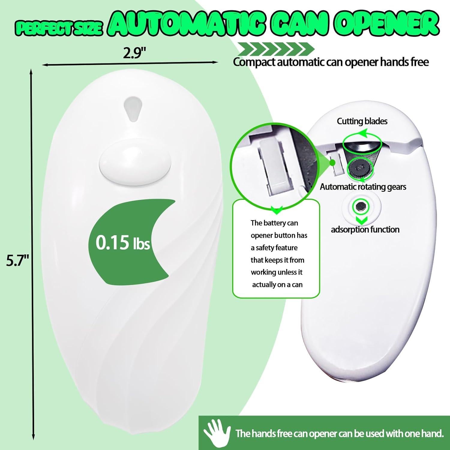 Abrelatas Eléctrico VEMJO Automático Blanco 198g