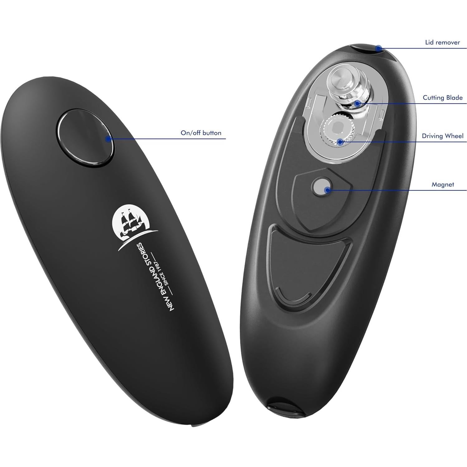 Abrelatas Eléctrico Automático Historias de Nueva Inglaterra - Sin Manos, Bordes Suaves