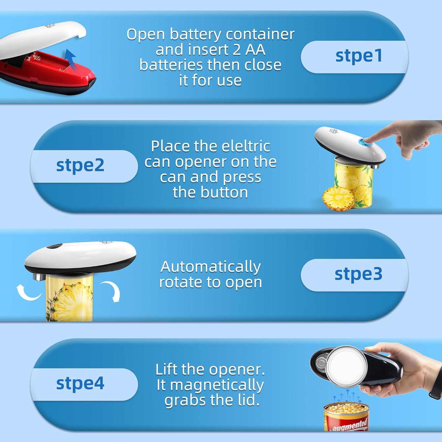 Abrelatas Eléctrico CHELONIAN Automático para Personas Mayores