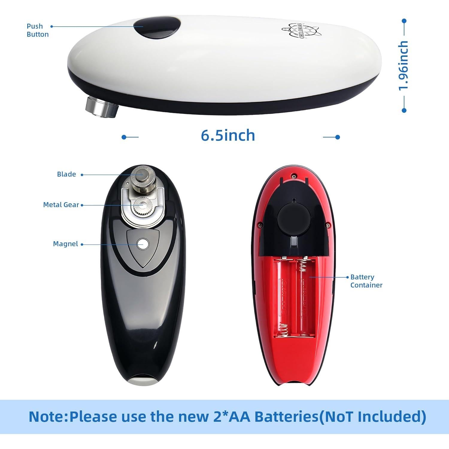Abrelatas Eléctrico CHELONIAN Automático para Personas Mayores