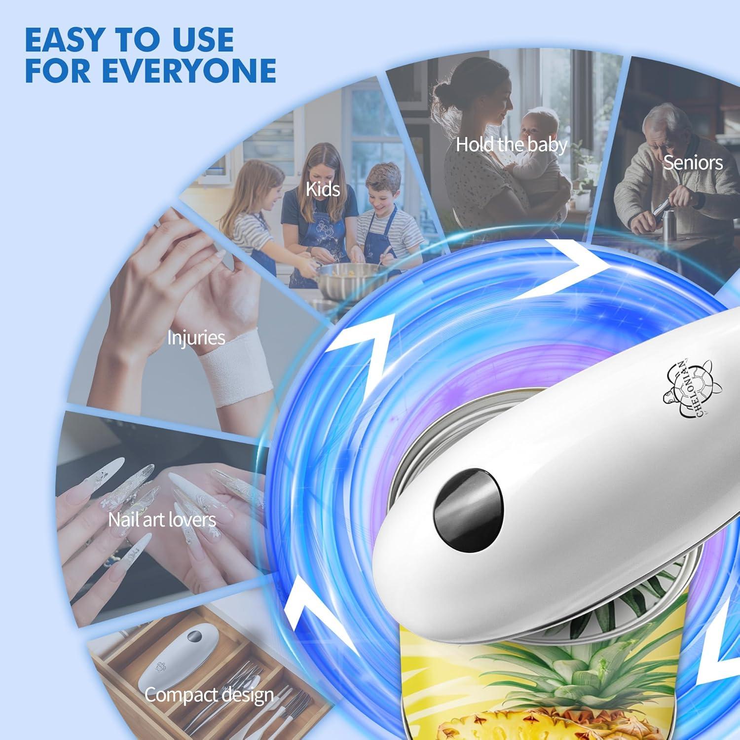 Abrelatas Eléctrico CHELONIAN Automático para Personas Mayores