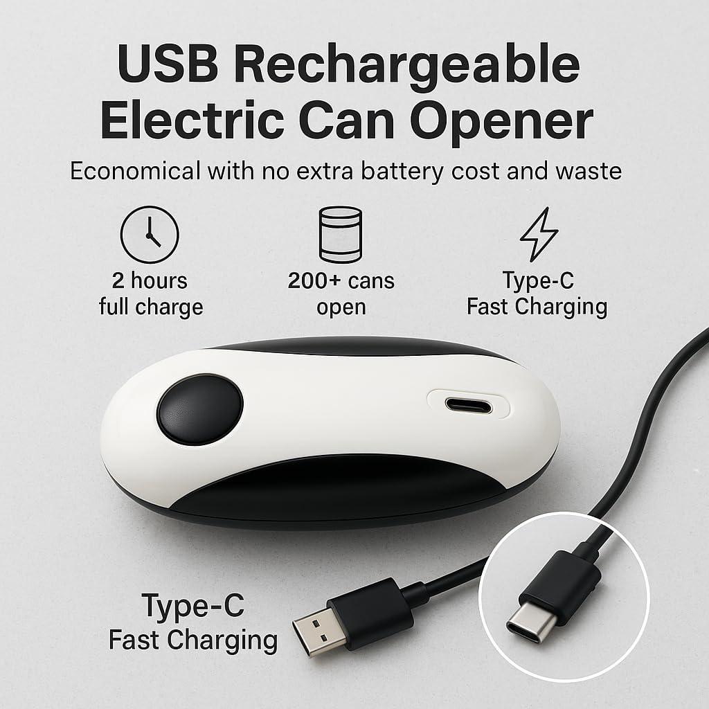 Abrelatas Eléctrico Automático Ximei USB 2000mAh Negro