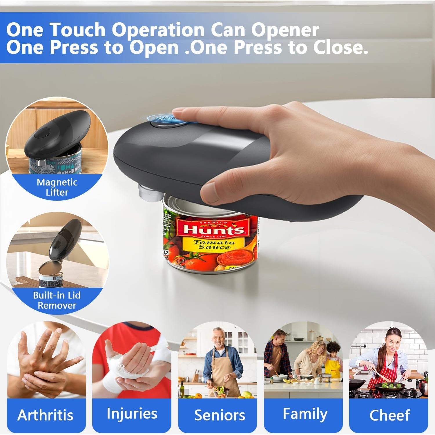 Abrelatas Eléctrico Automático Yiizy 17.7 cm para Personas Mayores