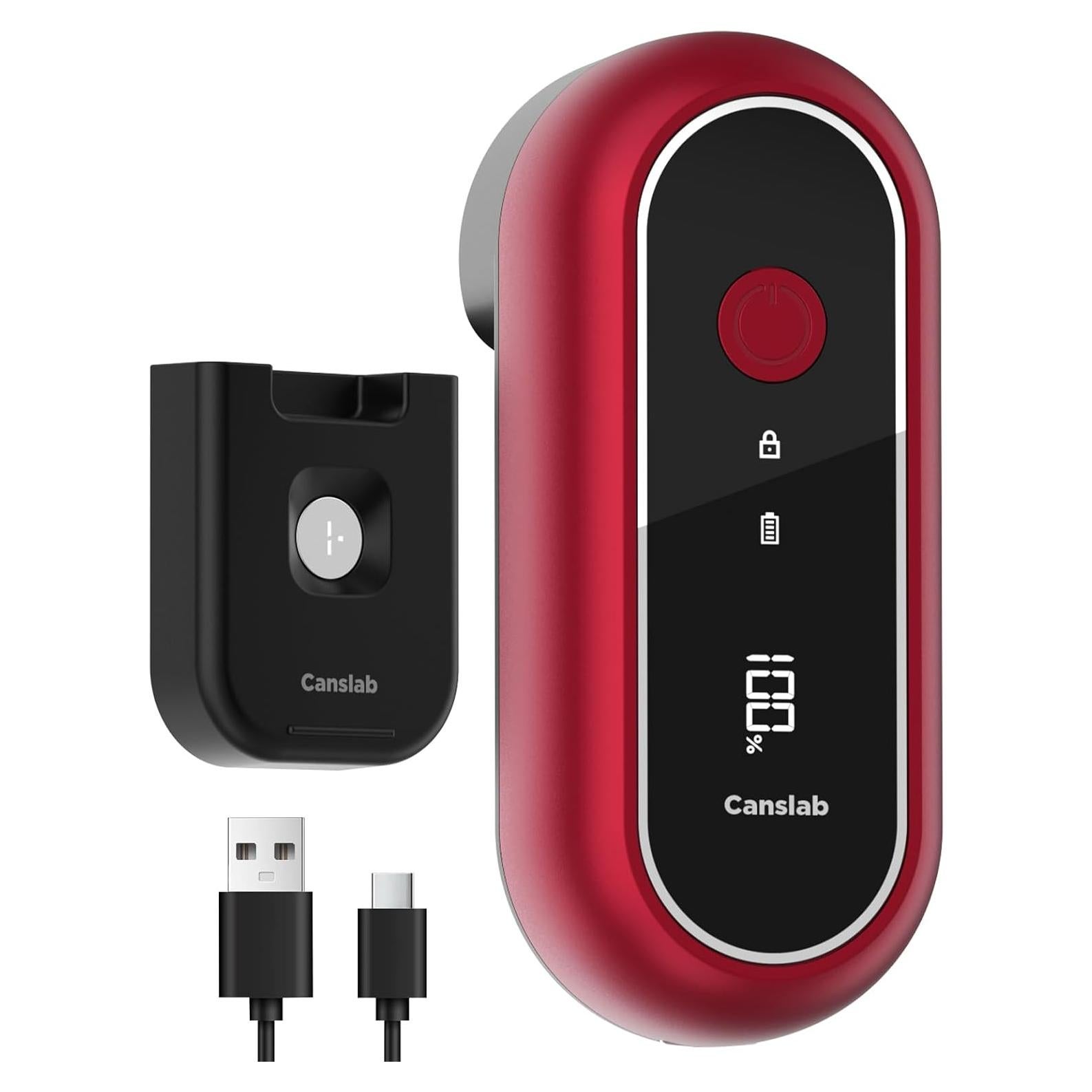 Abridor de Latas Eléctrico Canslab Turbo Rojo Automático USB