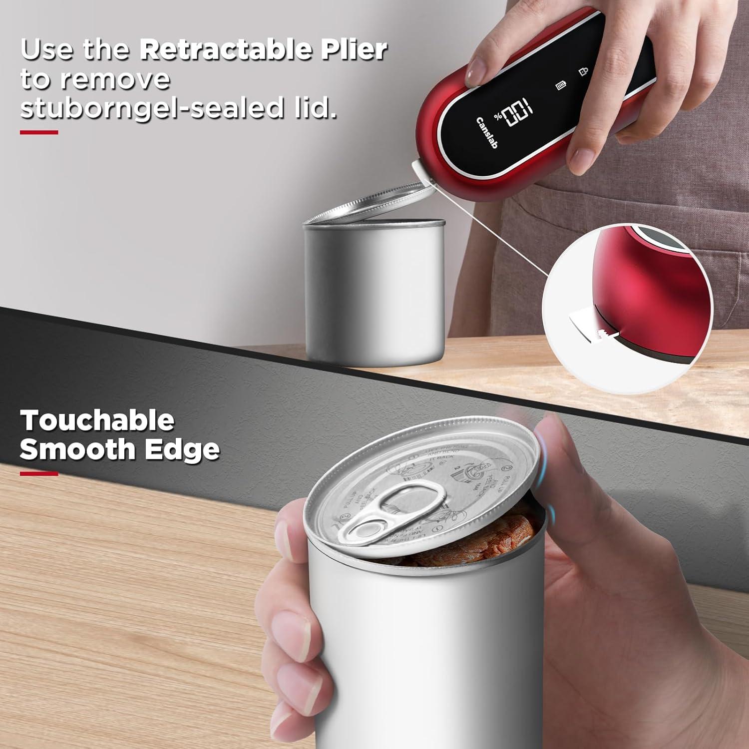 Abridor de Latas Eléctrico Canslab Turbo Rojo Automático USB
