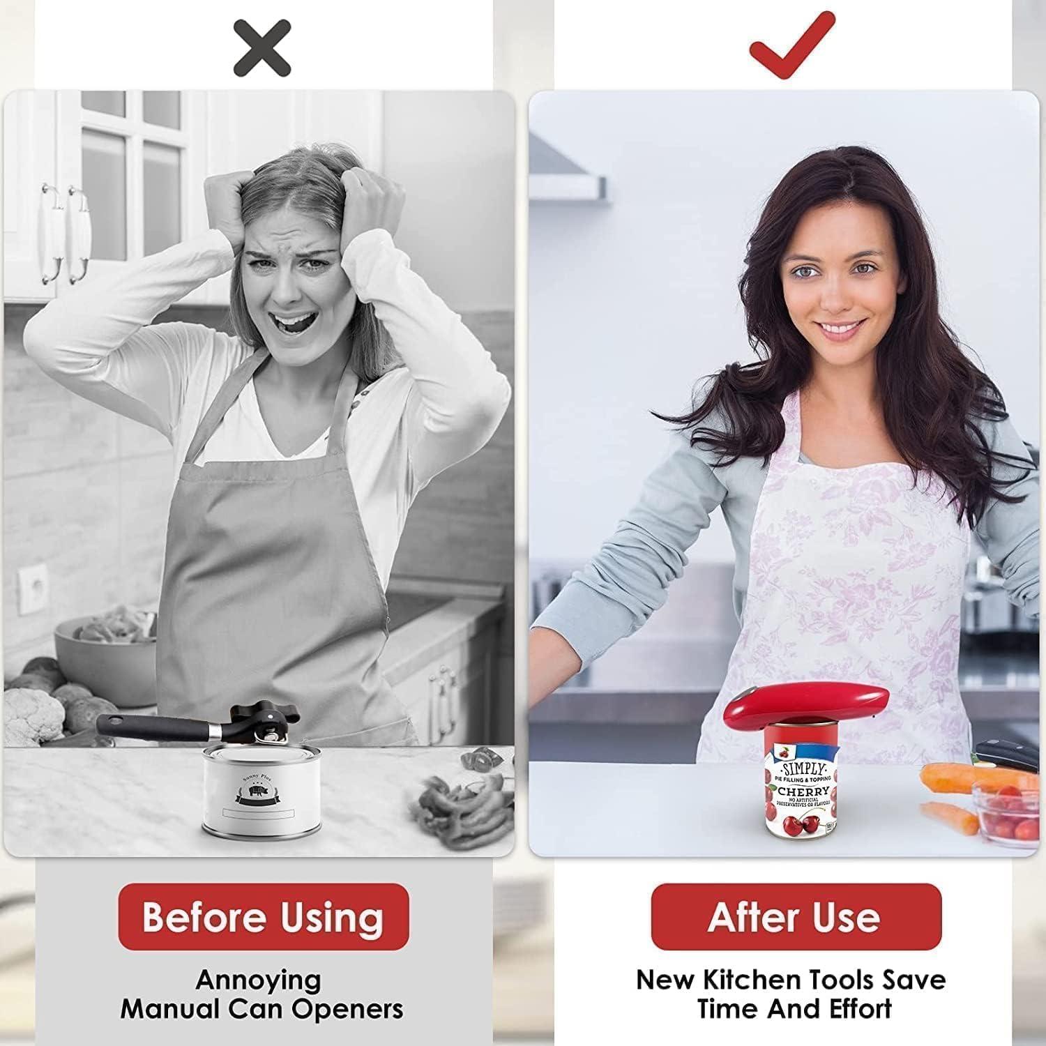 Abrelatas Eléctrico Automático Humutan Rojo 190g para Cocina