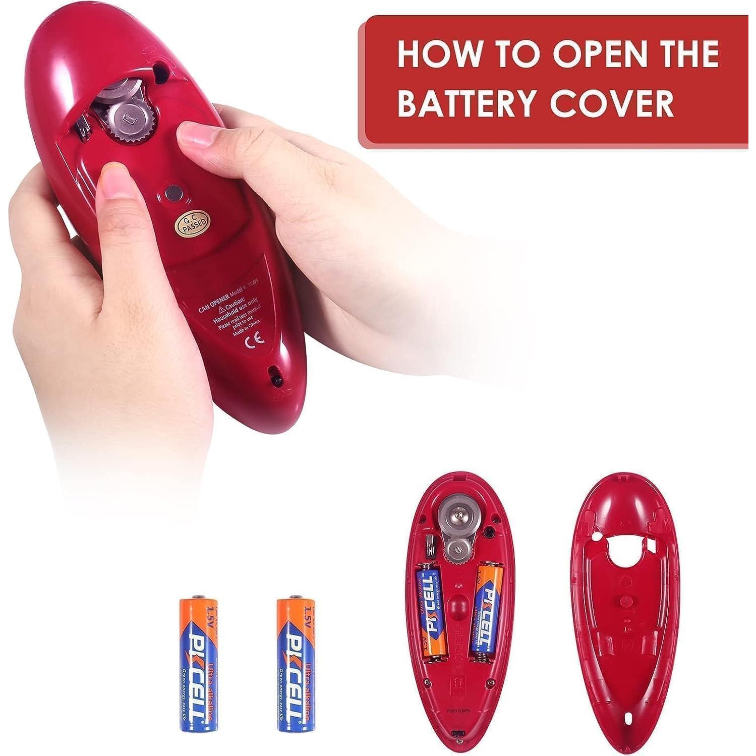 Abrelatas Eléctrico Automático Humutan Rojo 190g para Cocina