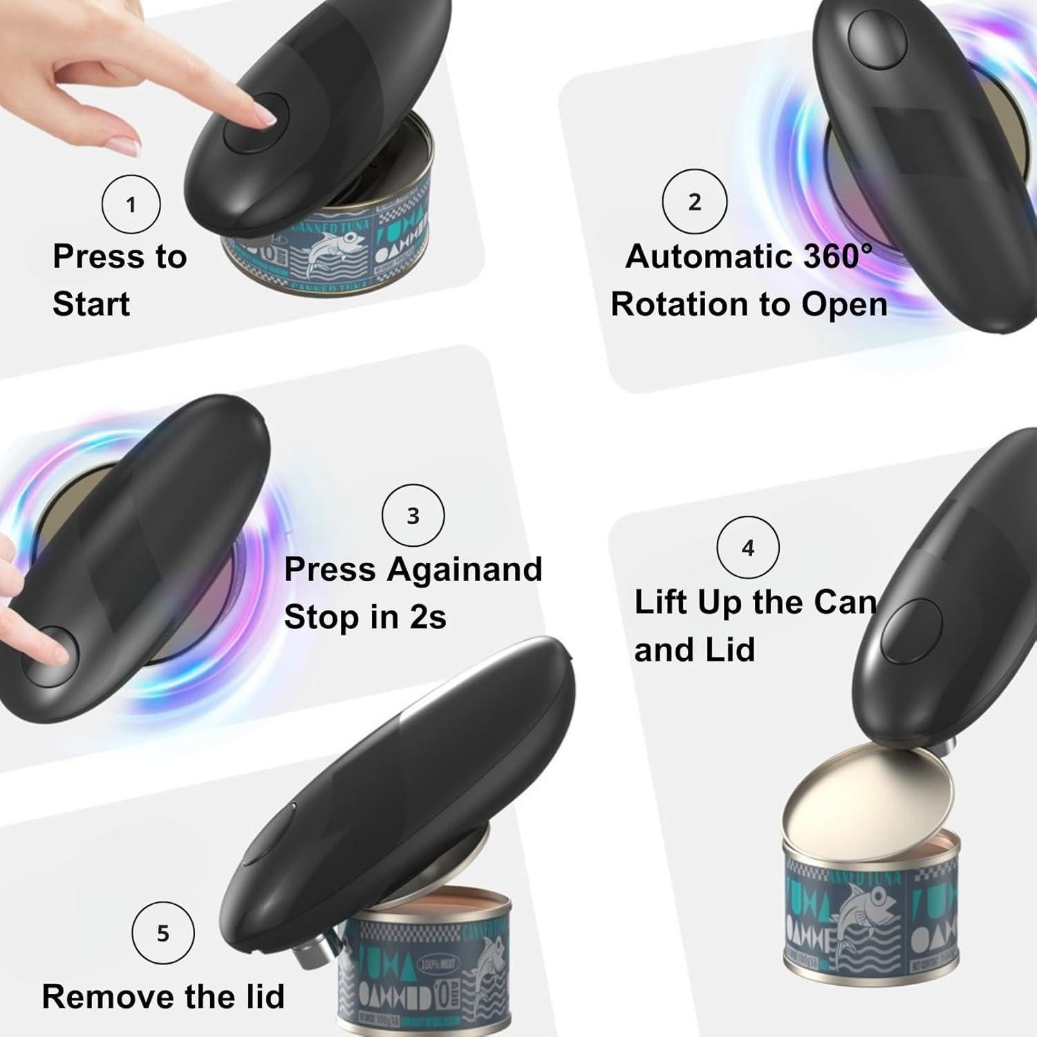 Abrelatas Eléctrico YAPGENESIS KGQ-1B Automático 20cm