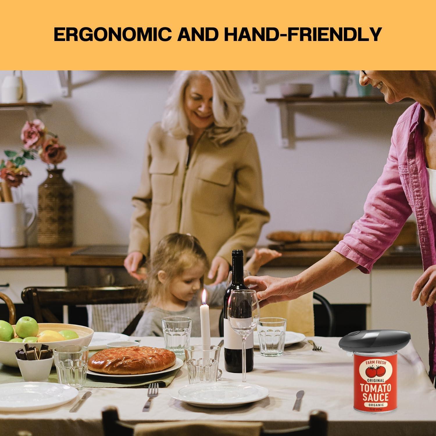 Abrelatas Eléctrico Automático Crosphere, Sin Manos, Negro