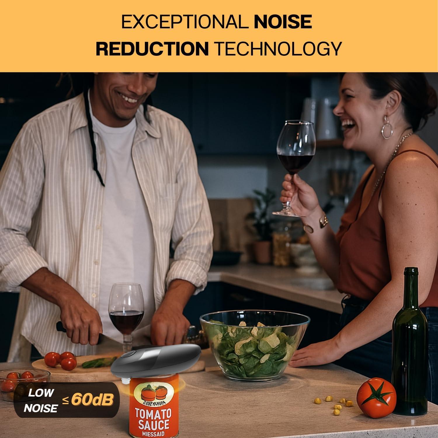 Abrelatas Eléctrico Automático Crosphere, Sin Manos, Negro