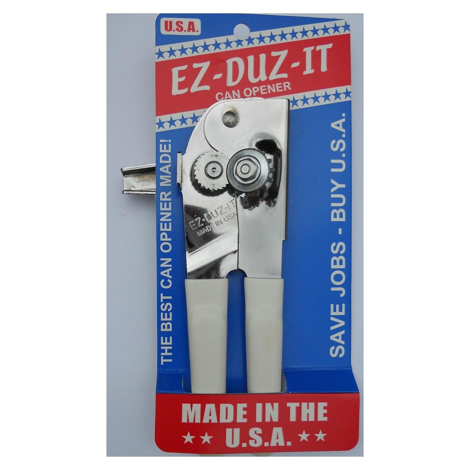 Abrebotellas manual EZ-DUZ-IT de acero cromado blanco