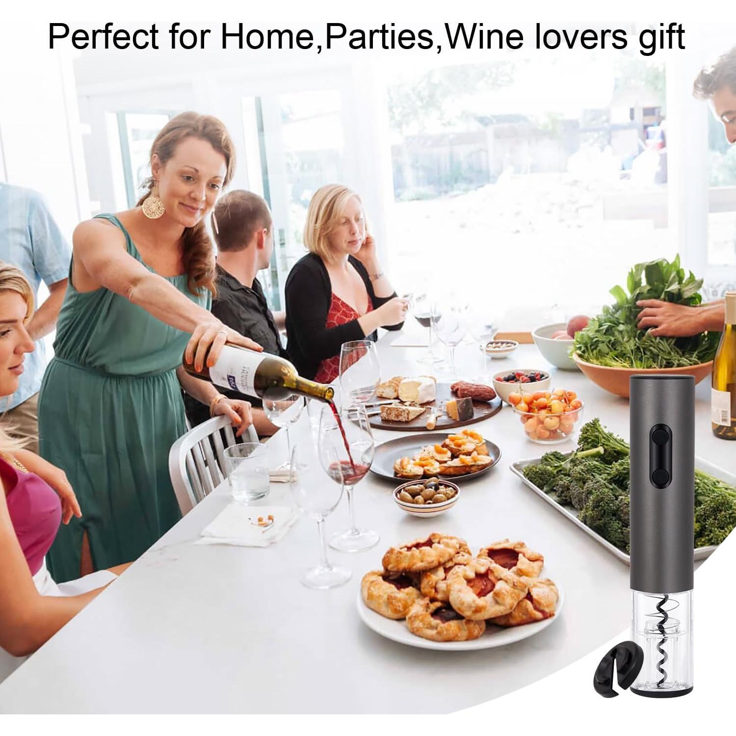 Abridor de Vino Eléctrico Yiizy Recargable con Cortador y Luz LED