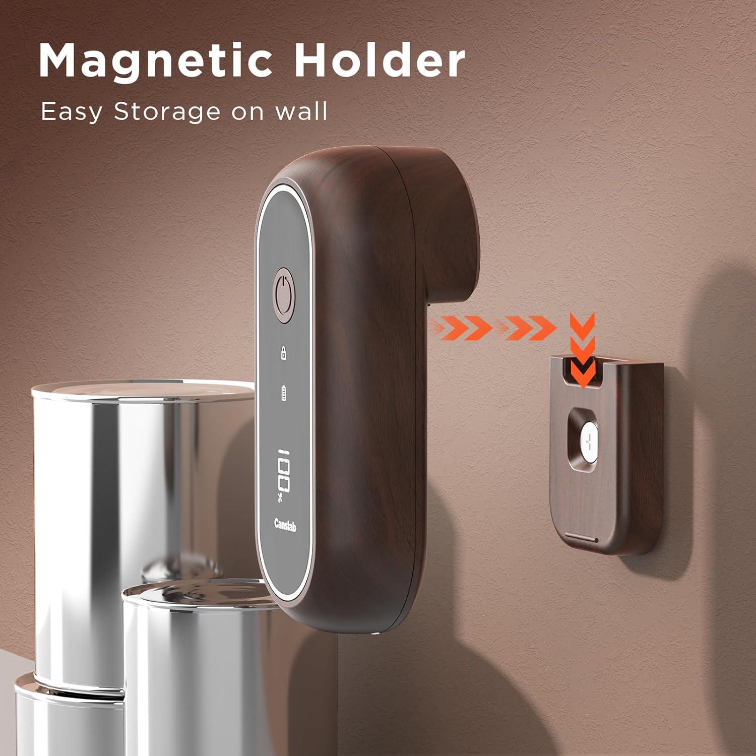 Abridor de Latas Eléctrico Canslab Turbo - Recargable USB, Apagado Automático, 100 Latas