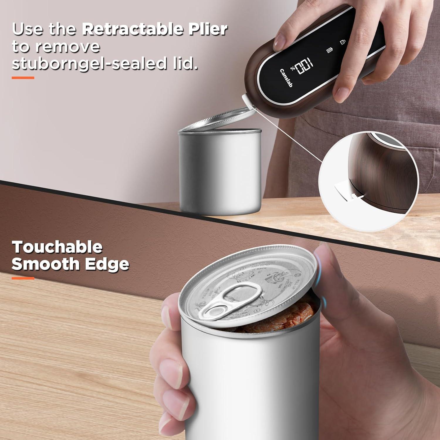 Abridor de Latas Eléctrico Canslab Turbo - Recargable USB, Apagado Automático, 100 Latas