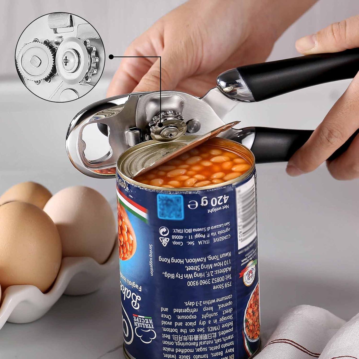 Abrebotellas y Abrelatas Manual Kitver D9-128 Negro Ergonómico