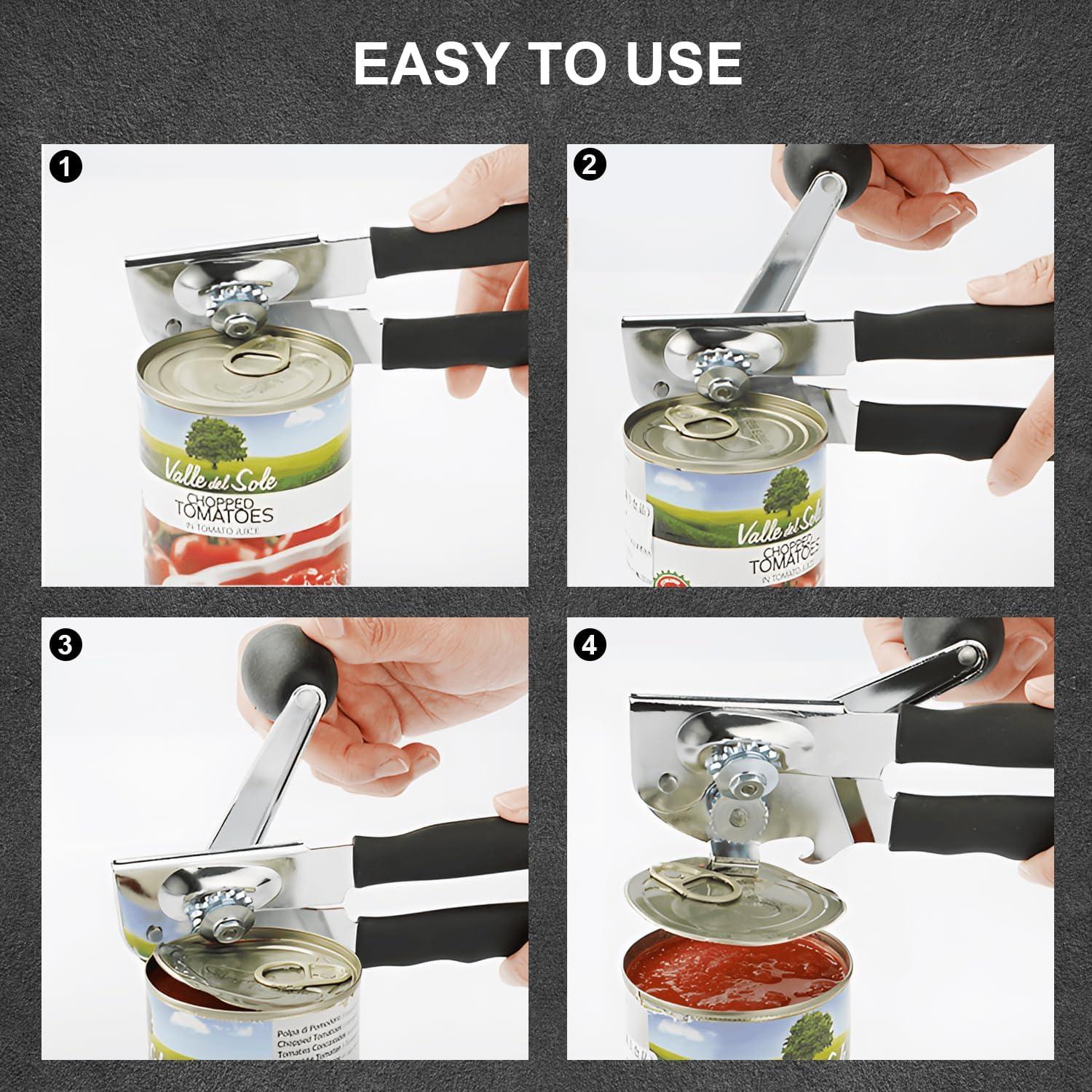 Abrelatas Manual SHIKORI de Acero Inoxidable 23x10cm Negro