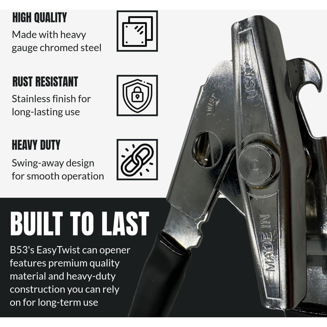Abrelatas Manual B53 EasyTwist de Acero al Carbono 18.42 cm