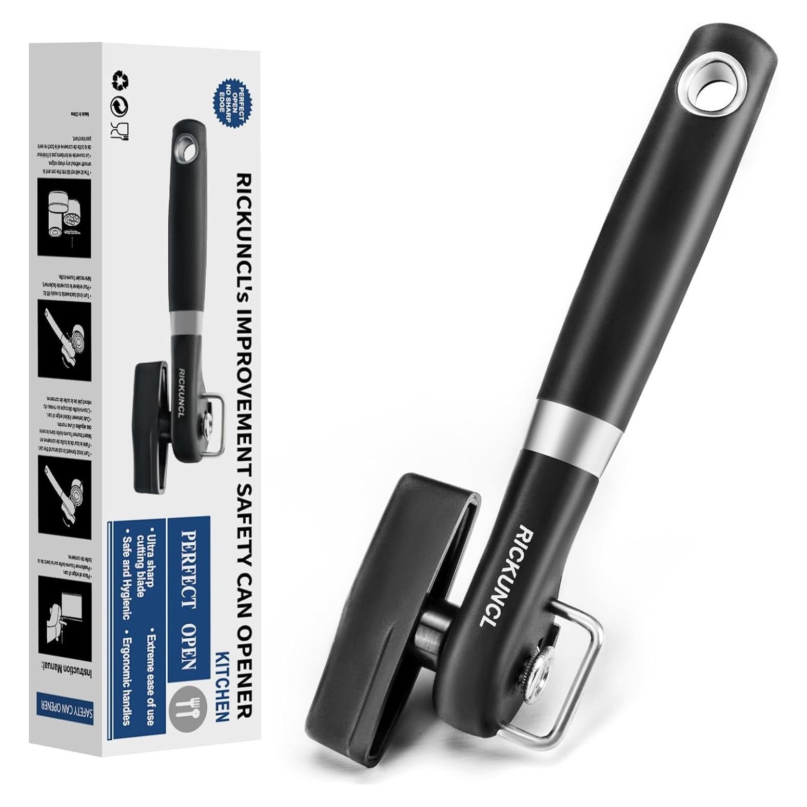 Abrelatas de Seguridad RICKUNCL, Corte Suave, Negro, 181g