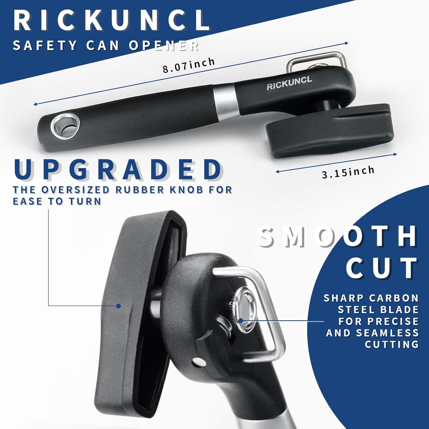 Abrelatas de Seguridad RICKUNCL, Corte Suave, Negro, 181g