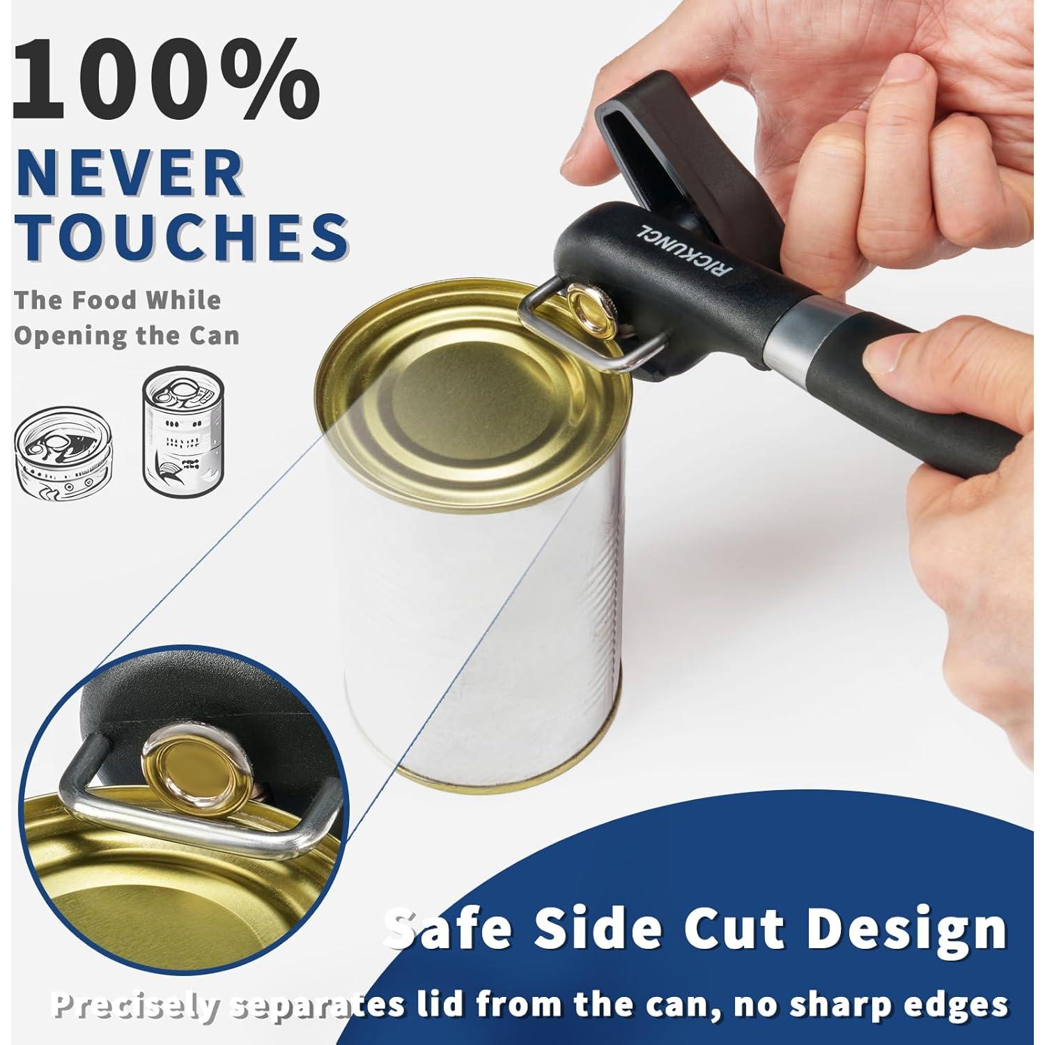 Abrelatas de Seguridad RICKUNCL, Corte Suave, Negro, 181g