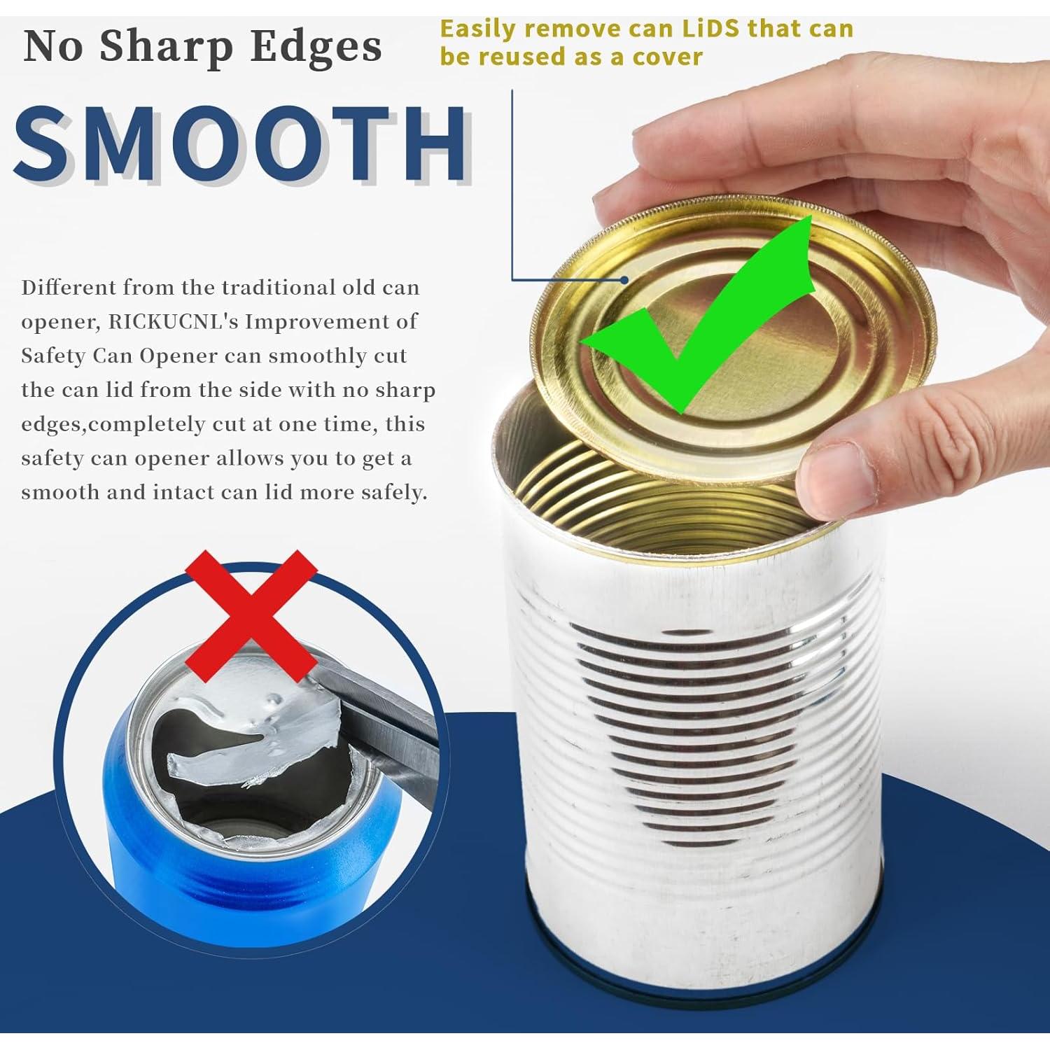 Abrelatas de Seguridad RICKUNCL, Corte Suave, Negro, 181g