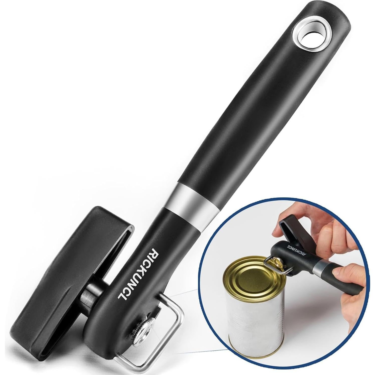 Abrelatas de Seguridad RICKUNCL, Corte Suave, Negro, 181g