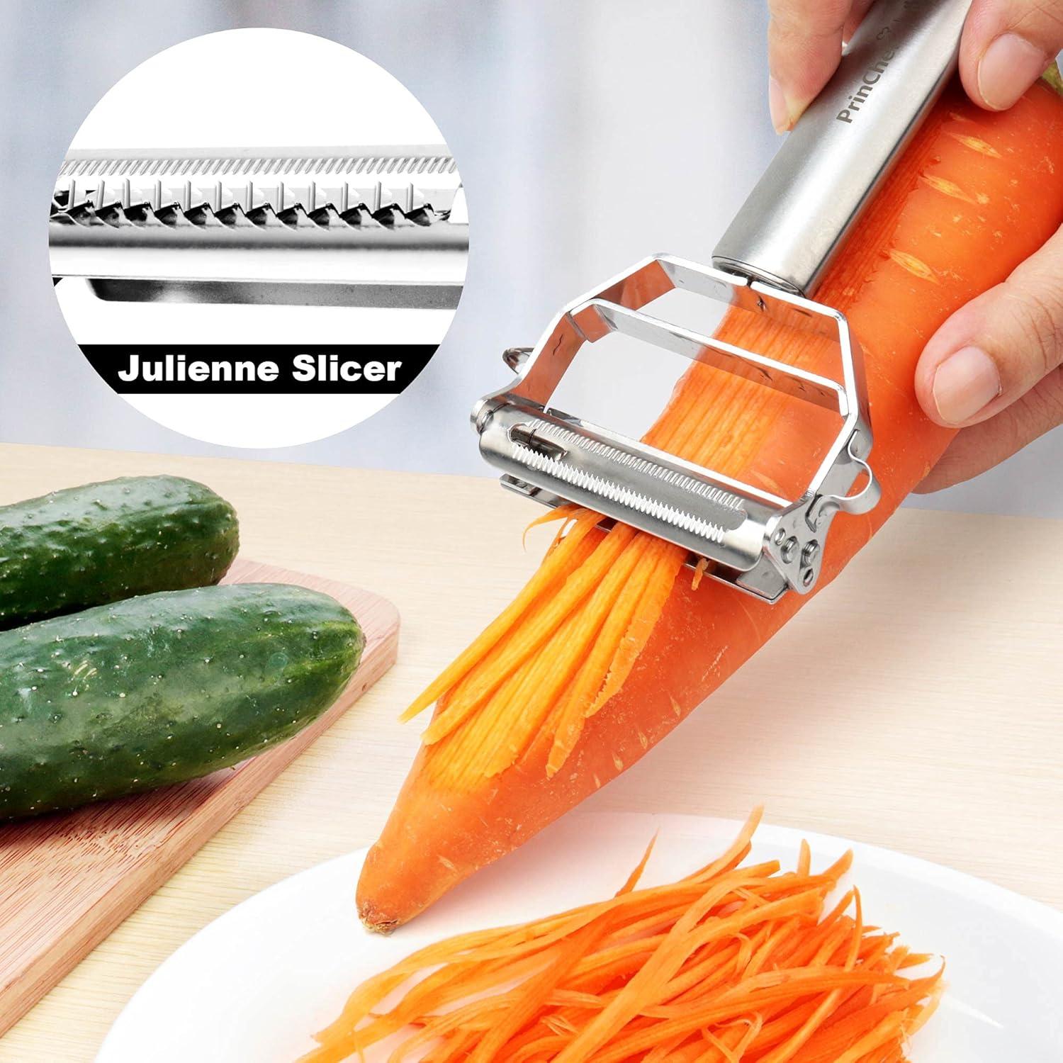 Pelador de Verduras PrinChef 3 en 1 Acero Inoxidable Ergonómico
